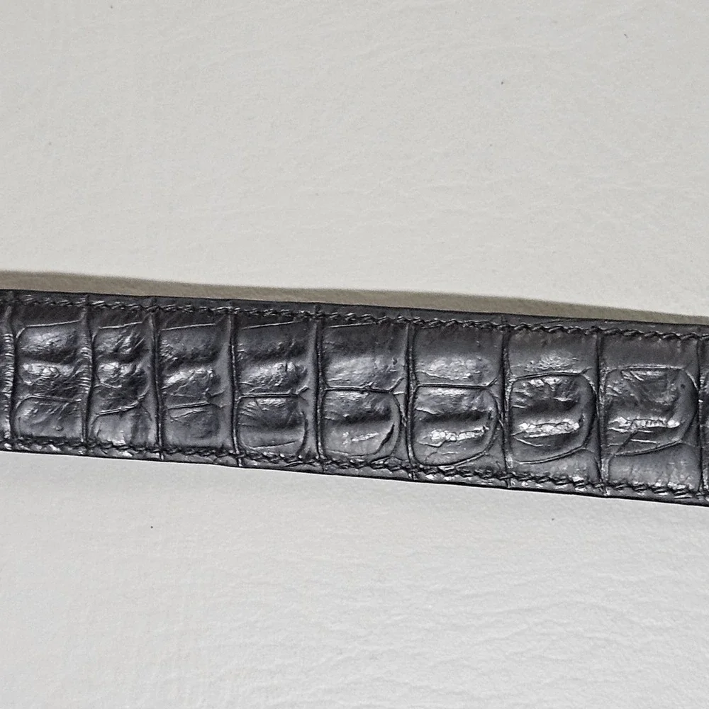 Trafalgar Mens Black Wallaroo Grained Calf Leather Belt Size 40 USA